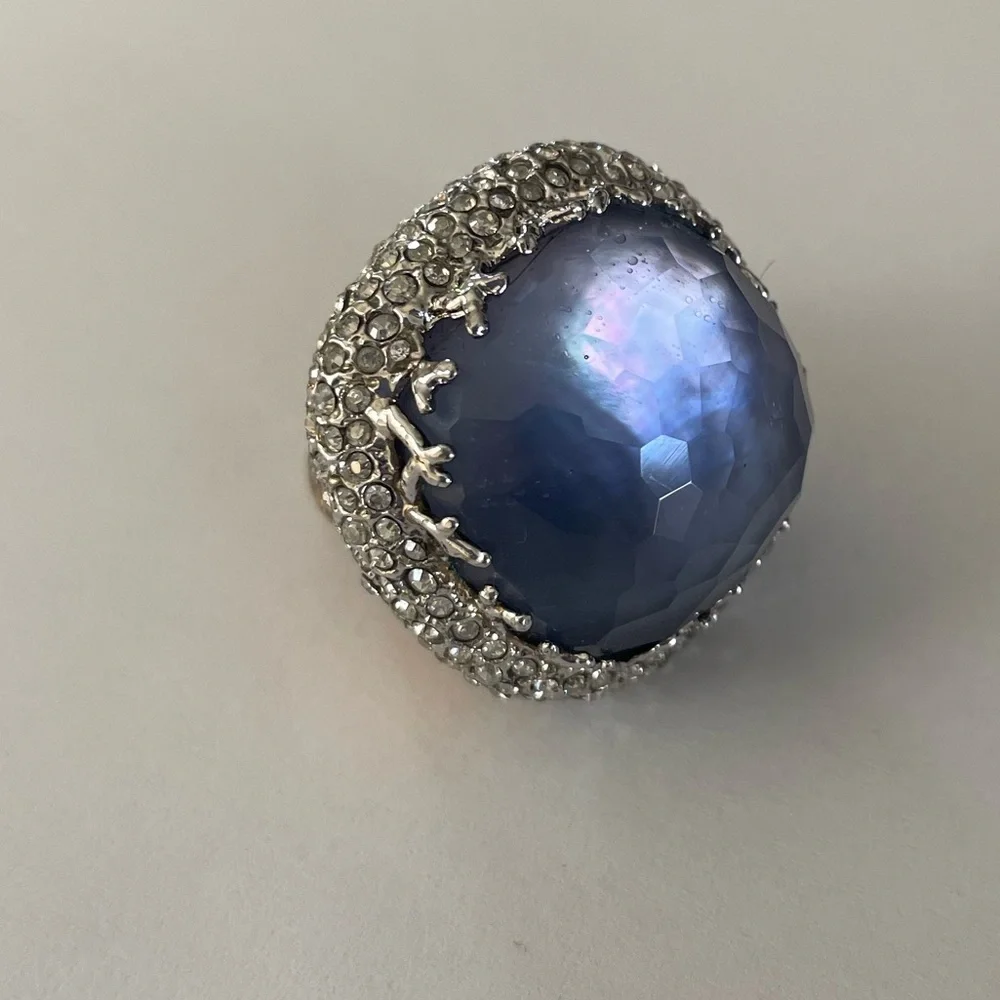 Alexis Bittar Blue Stone crystal ring-Size 7 - Picture 12 of 13